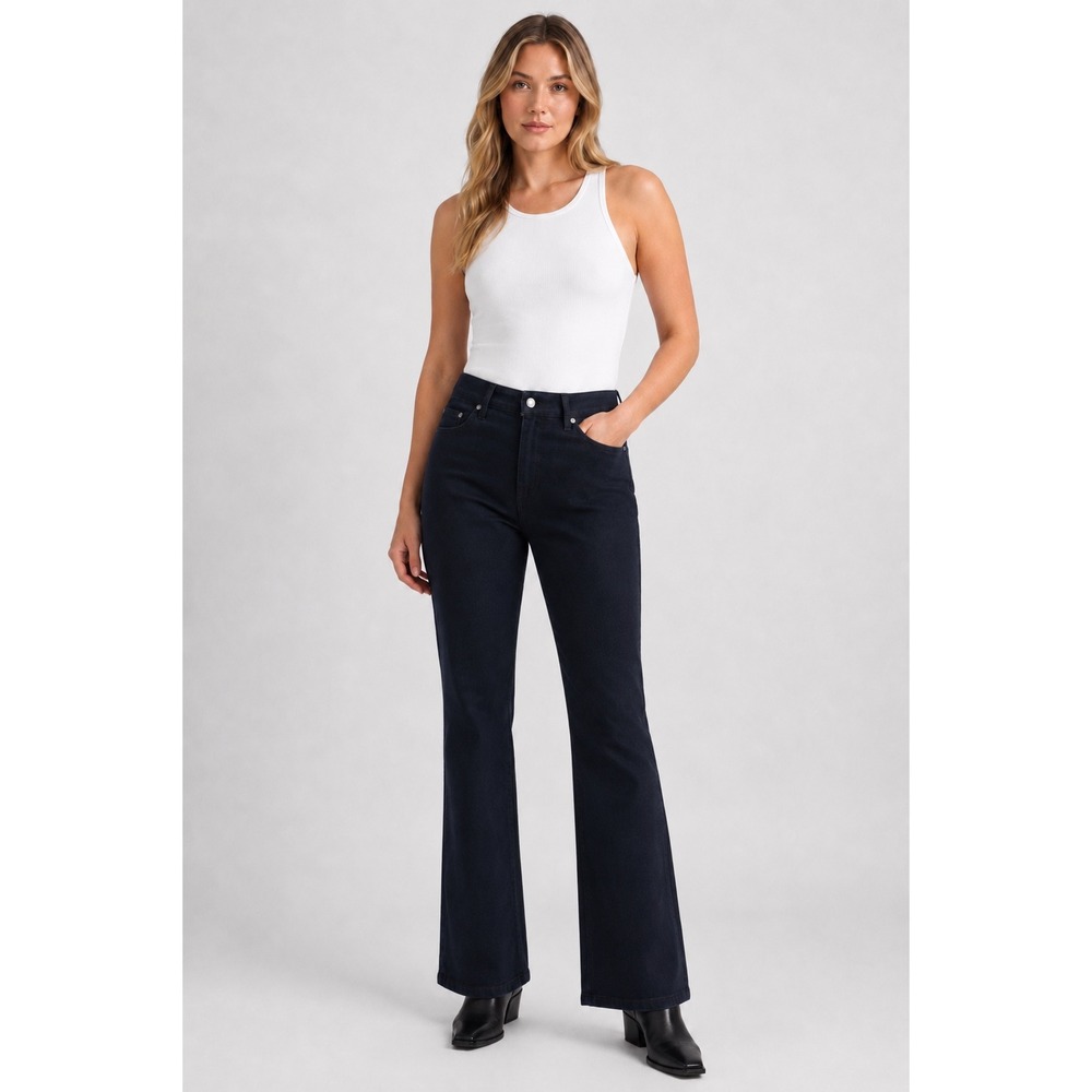 Levis 512 Perfectly Slimming Boot Cut Jeans Womens 8M Black‎ Stretch Denim EUC